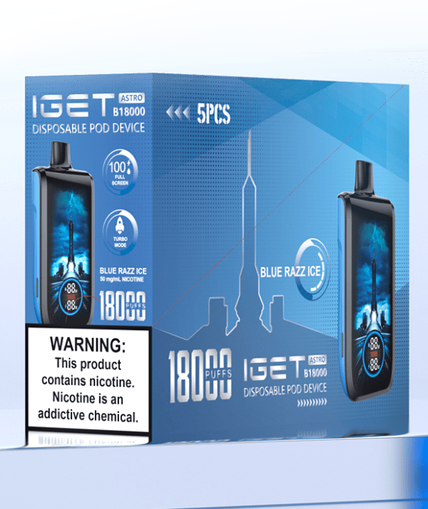 IGET ASTRO B18000 (18000 PUFFS) 5 PCS