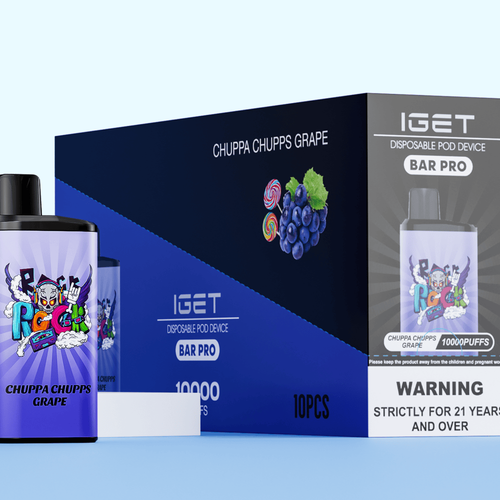 IGET BAR PRO 10000 disposable vape 10 PCS with 2000mAh battery, 1.2Ω mesh coil and up to 10000 puffs for long-lasting performance