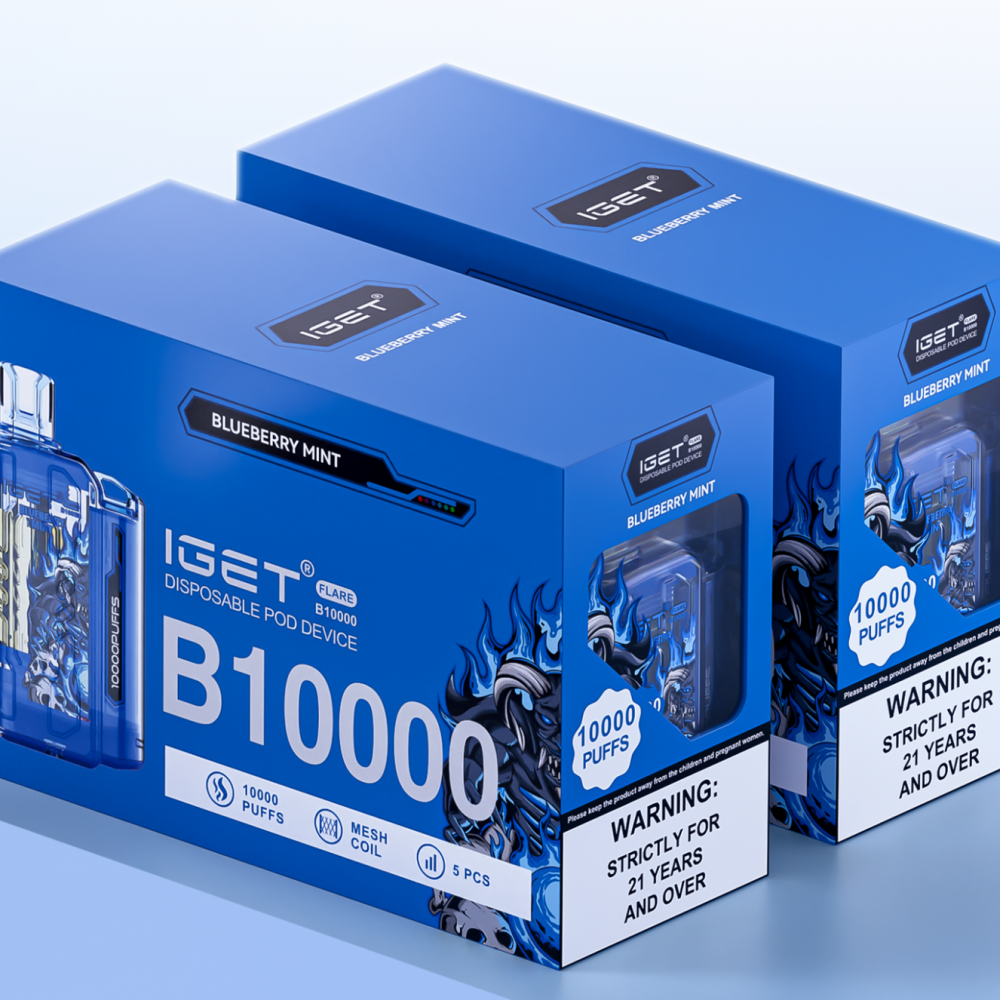 IGET FLARE B10000 rechargeable disposable vape 5 PCS with 550mAh battery, 1.05Ω mesh coil and up to 10000 puffs for premium flavour