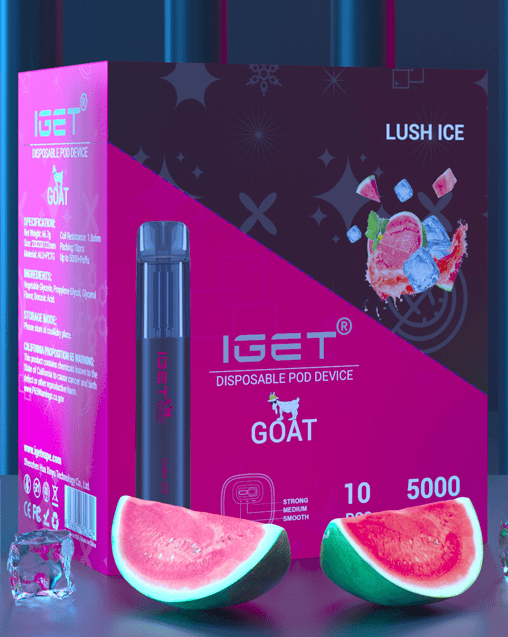 IGET GOAT 5000 disposable vape 10 PCS with 13mL pre-filled e-liquid, 1.0Ω coil and up to 5000 puffs for smooth flavour performance
