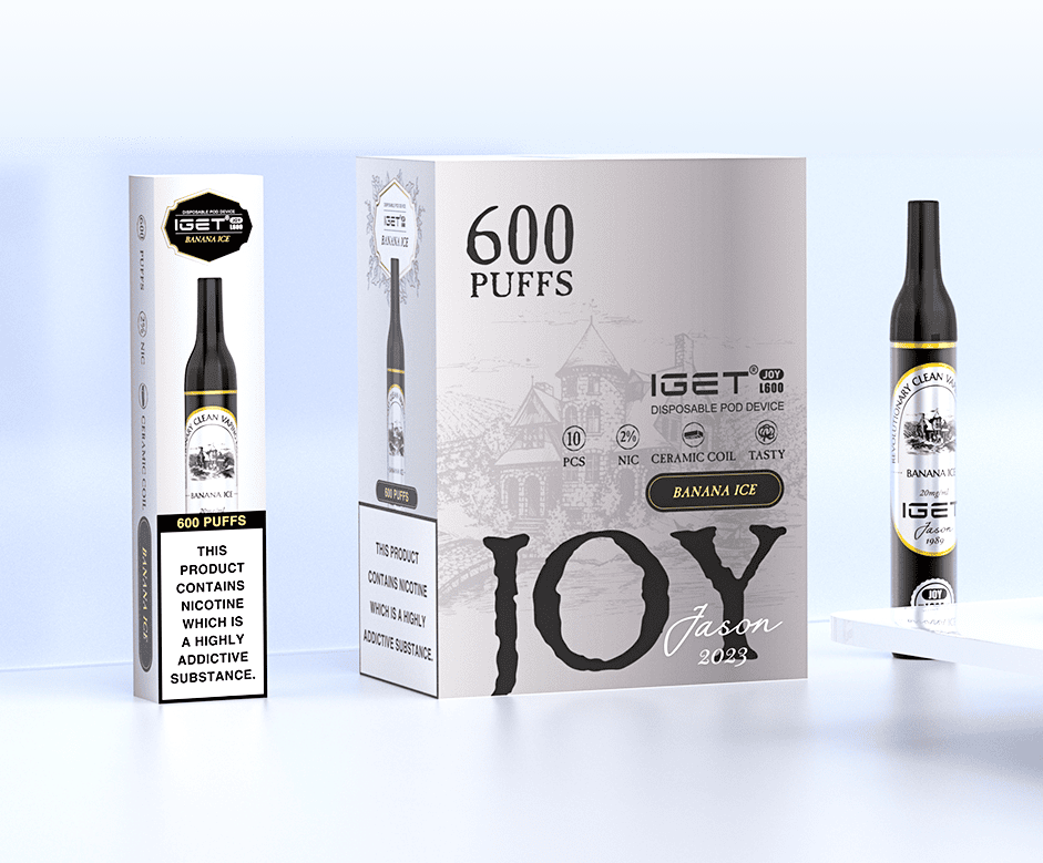 IGET JOY L600 disposable vape 10 PCS with 500mAh battery, 0.8Ω–1.3Ω ceramic coil and up to 600 puffs for smooth flavour performance