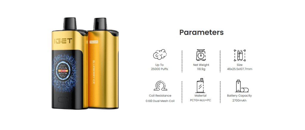 IGET FALCON, IGET FALCON Australia, IGET FALCON 25000, Buy IGET FALCON, IGET Disposable Vape, IGET Vape 25000 Puff Vape, Dual Mesh Coil Rechargeable Vape, Premium Vape, Authentic IGET, Australian Vape Store
